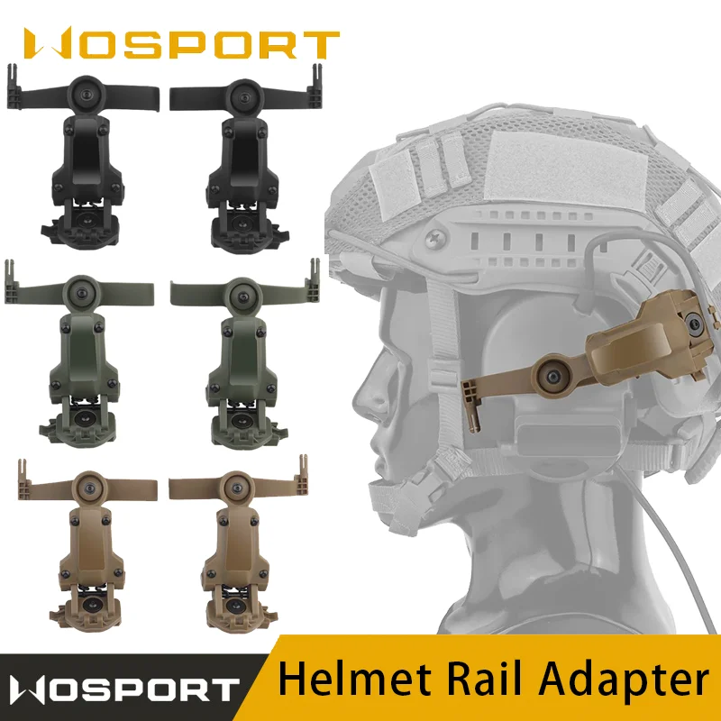 Tactical shooting headphone helmet holder kit, combat hunting headphone adapter holder supports multi angle rotation