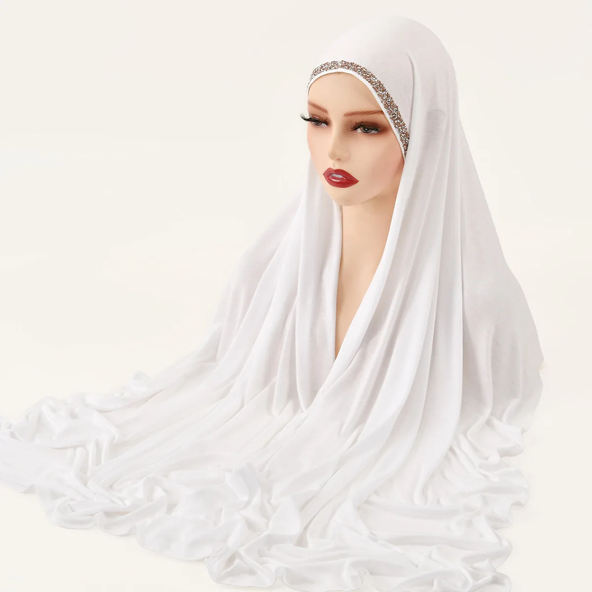 

Malaysian Diamond Long Scarf Turban Hat Women Muslim Hijab Headscarf Wrap Niqab Shawls Bandana Headband Foulard Femme Stoles