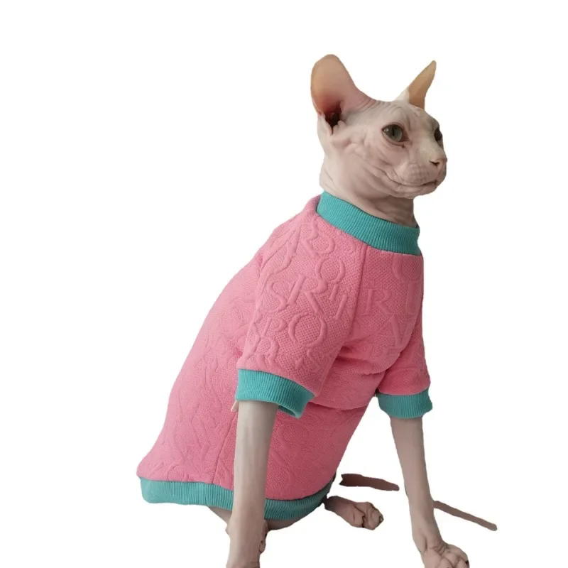 

Autumn and Winter Hairless Cat Devon Clothes Trendy Brand Barbie Pink Sweatshirt Sphinx Clothes Fabric Comfortable