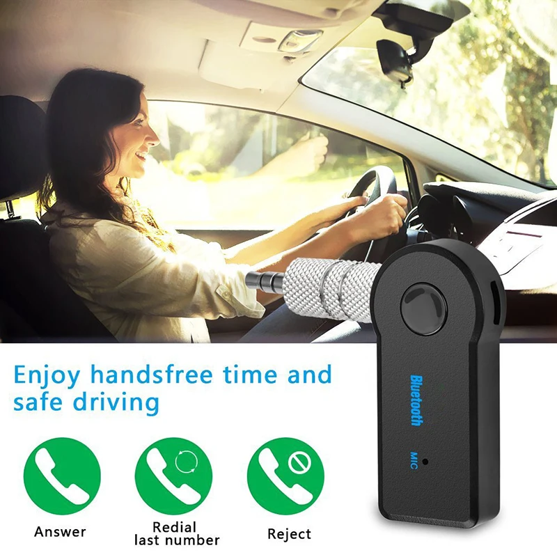 2 in 1 Aux Car Bluetooth Receiver 5.0 Interface 3.5mm Wireless Audio Adapter Hands Free Call Conversion Bluetooth Transmitter