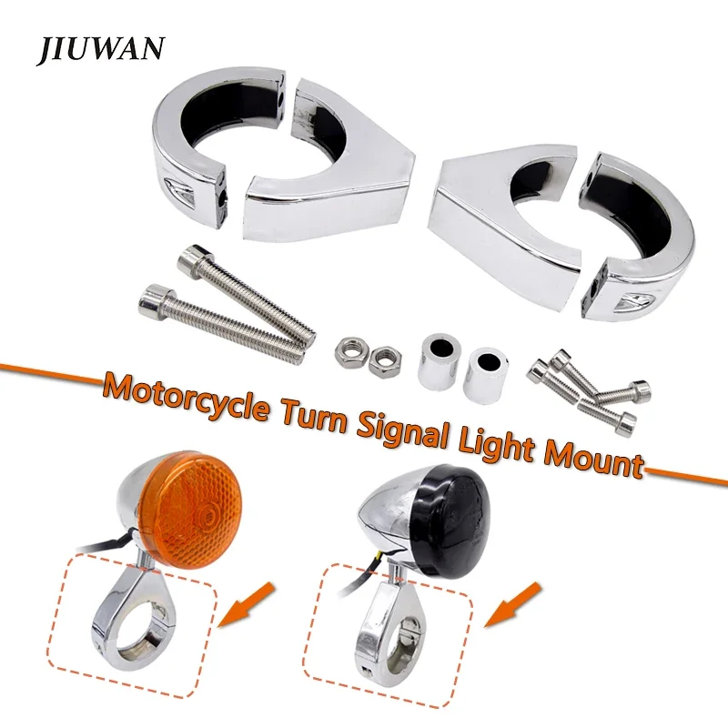 41mm Motorcycle Turn Signal Light Mount Bracket Mount Fork Relocation Clamp Indicator Lamp for Harley