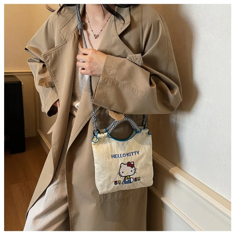 

Sanrio Hello Kitty сумка через плечо для девочек сверхлегкая сумка легкая портативная сумка через плечо Kawaii мультфильм модная новая посылка