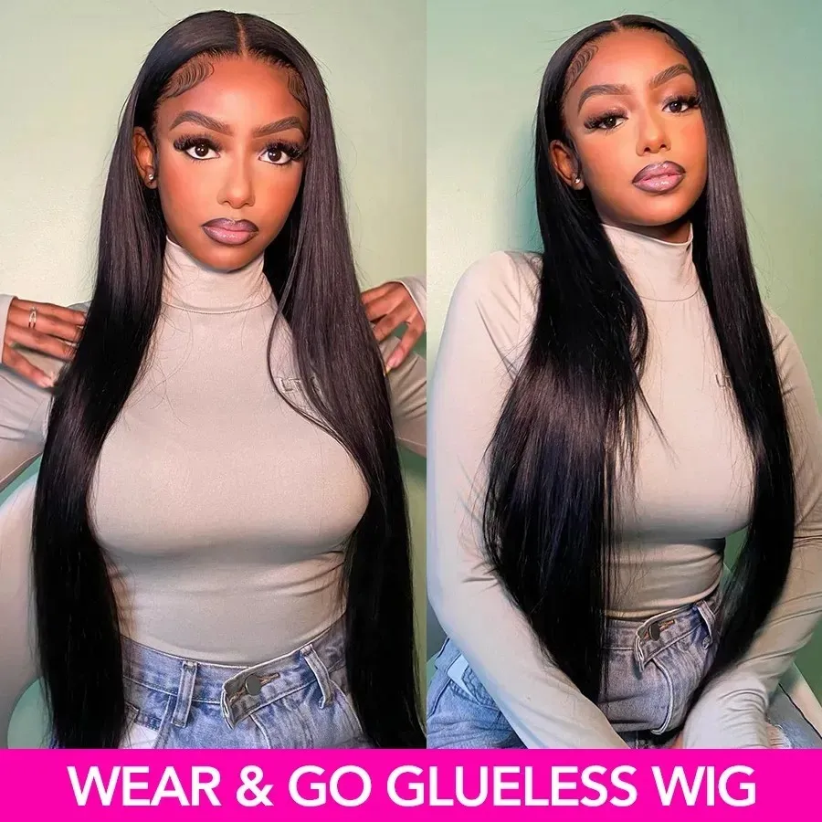 30 32  Inch Wear And Go Glueless Human Hair Wig 5×5 6x4 HD Lace Closure Wig Straight Lace Front Wigs Pre Cut Human Hair Wigs