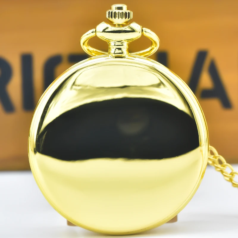 Классические модные Гладкие стальные полированные кварцевые карманные часы 37 см с цепочкой-брелком мужские Подвесные Подарки