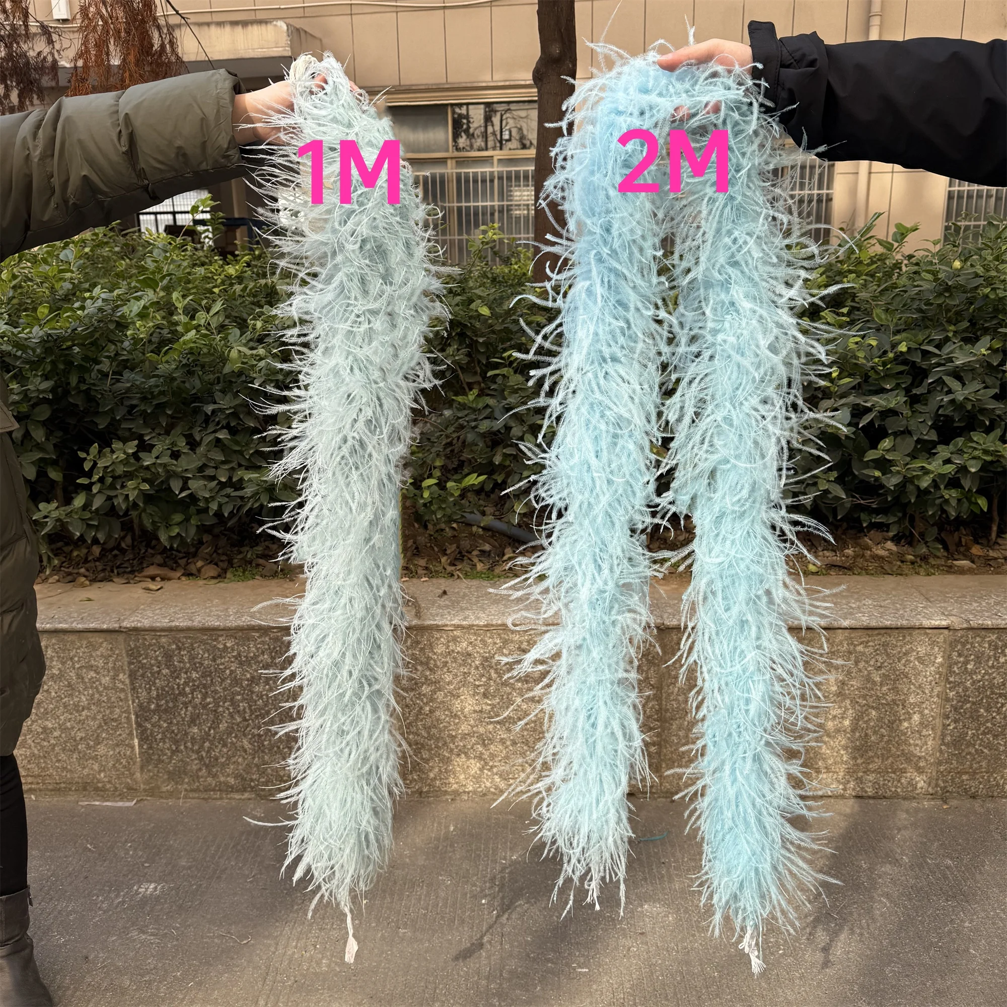 

1/2Meter Natural Ostrich Feathers Boa Shawl 6 10 Ply Fluffy Plumes Trim Scarf for Wedding Carnival Clothing Sewing Feather Decor