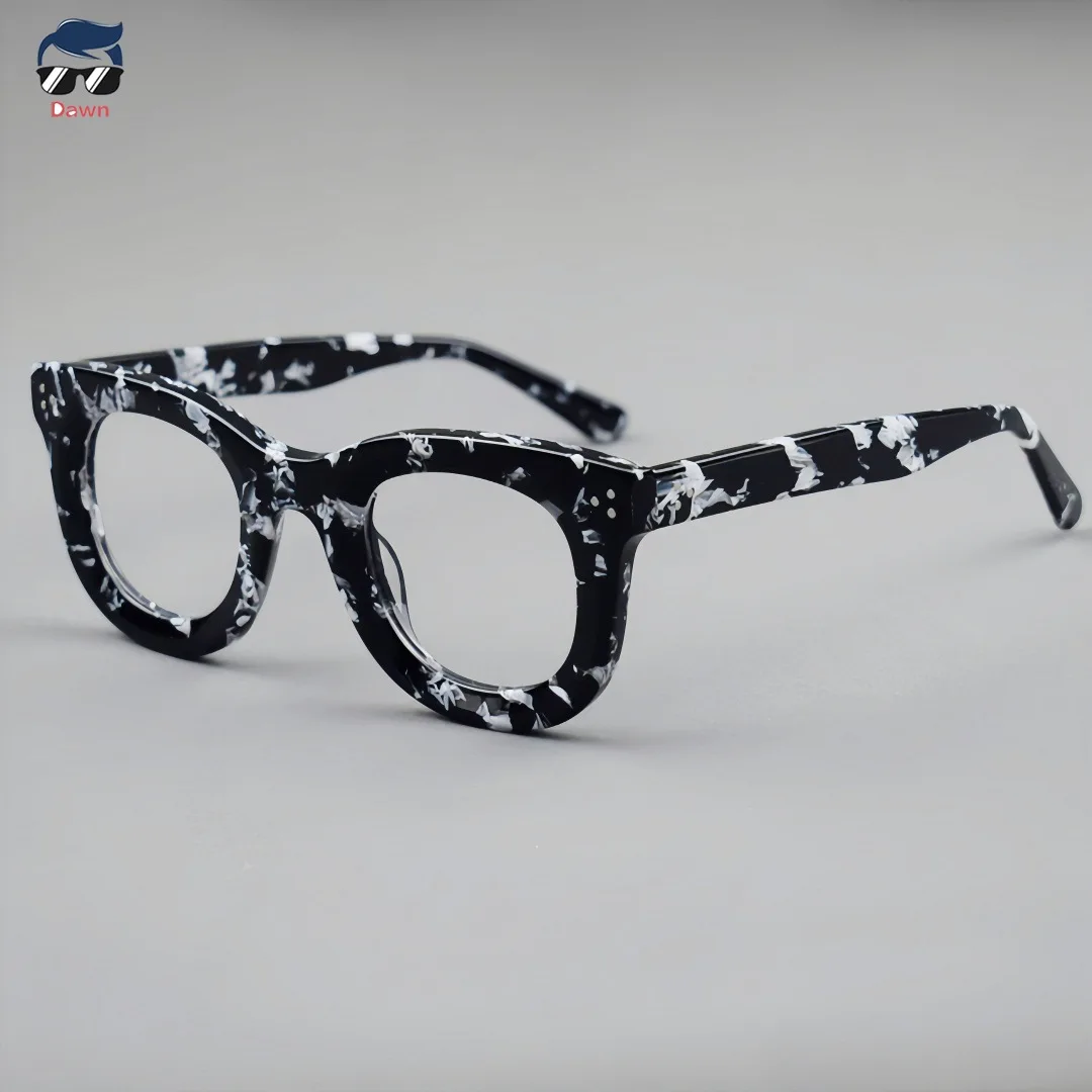 

Винтажные круглые оправы для очков из ацетата, унисекс для мужчин и женщин, высококачественные линзы по рецепту, оптические очки