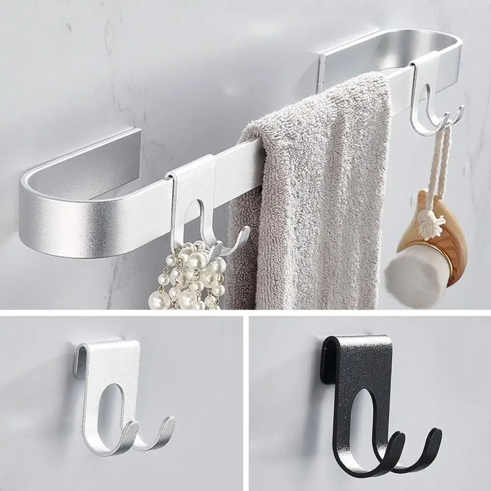 1pcs Hook Shower Glass Door Hook Free Hole Towel Rack Hanger Key Organizer Plug Shaver Holder Rack Hook