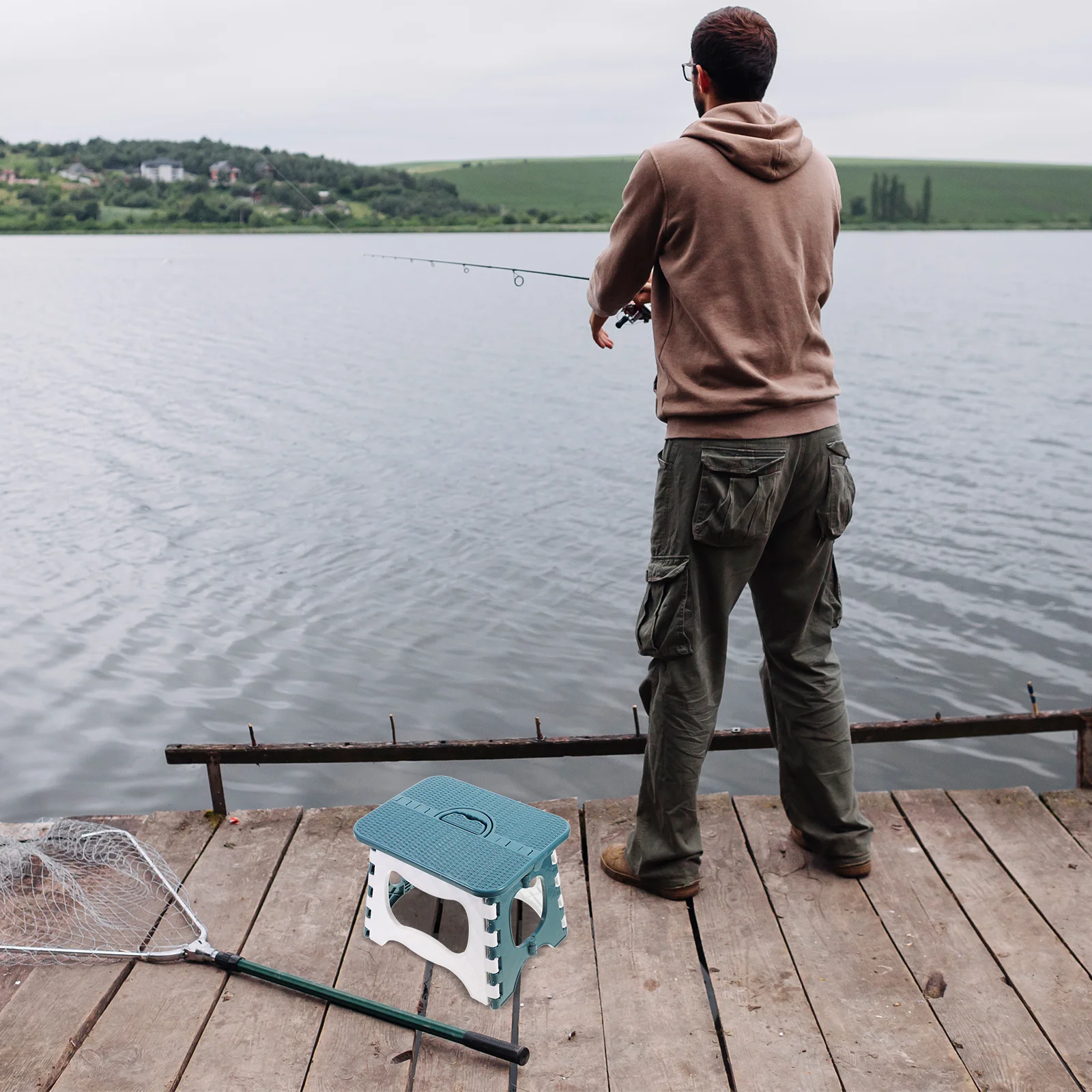 

1Pcs Folding Step Stool Plastic Foldable Portable Stool Strong Load Capacity for Home Office Outdoor Fishing Garden