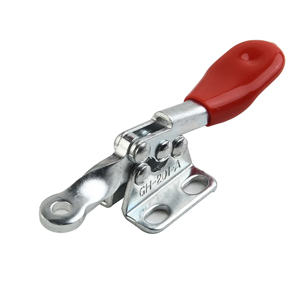 Red Toggle Clamp GH201A Quick Release Hand Tools Horizontal Clip Set (10 Pcs) with Oil and Stain Resistant Grips