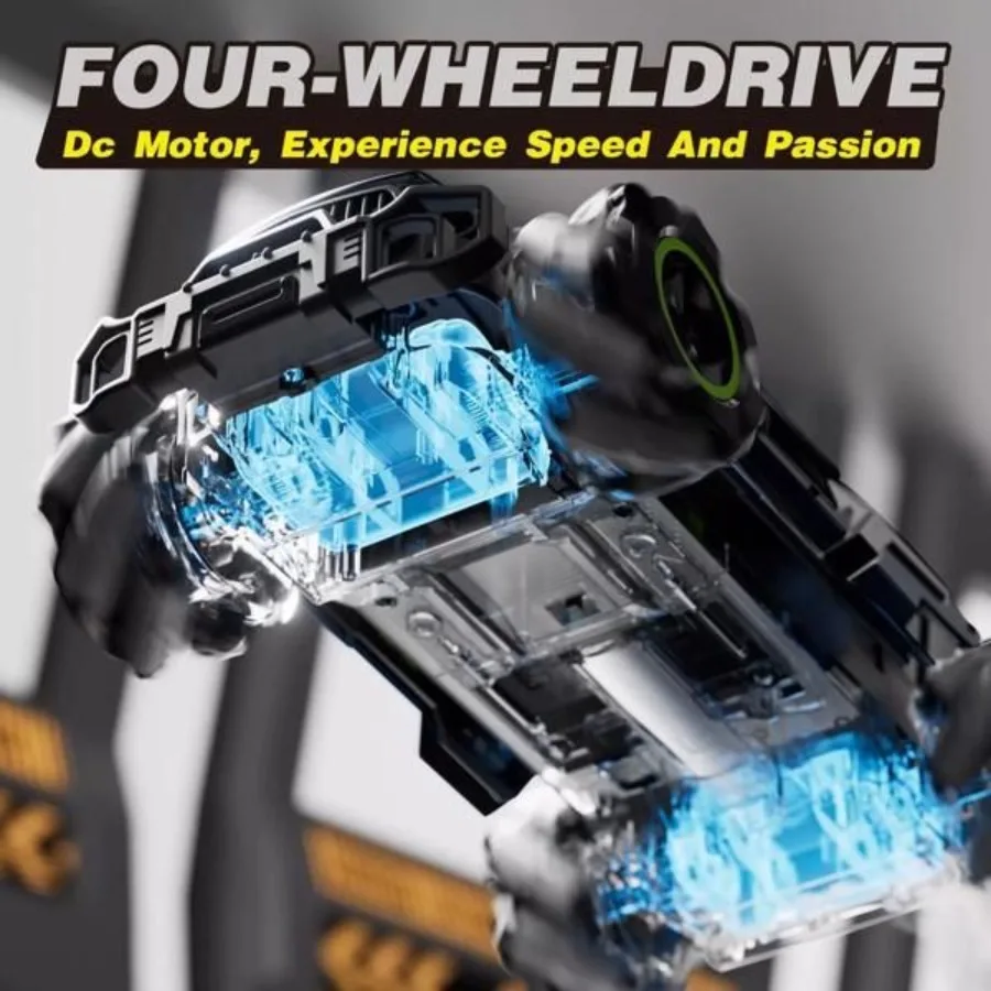 4DRC afstandsbediening vrachtwagen met sproeilicht dubbele motoren off-road RC auto 2,4 Ghz 4WD 360 Rock Crawler handbediende gebaar speelgoed