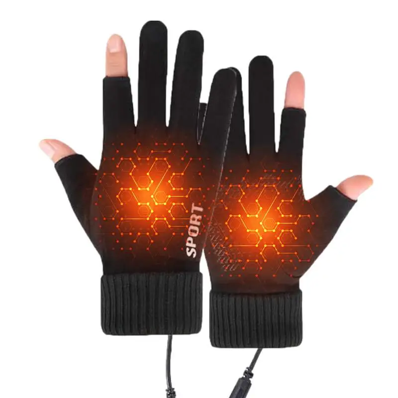 USB Heated Gloves For Women And Men Detachable Heating Gloves Warm Hand Warmer Portable Warm Heated Gloves Laptop Heated Gloves