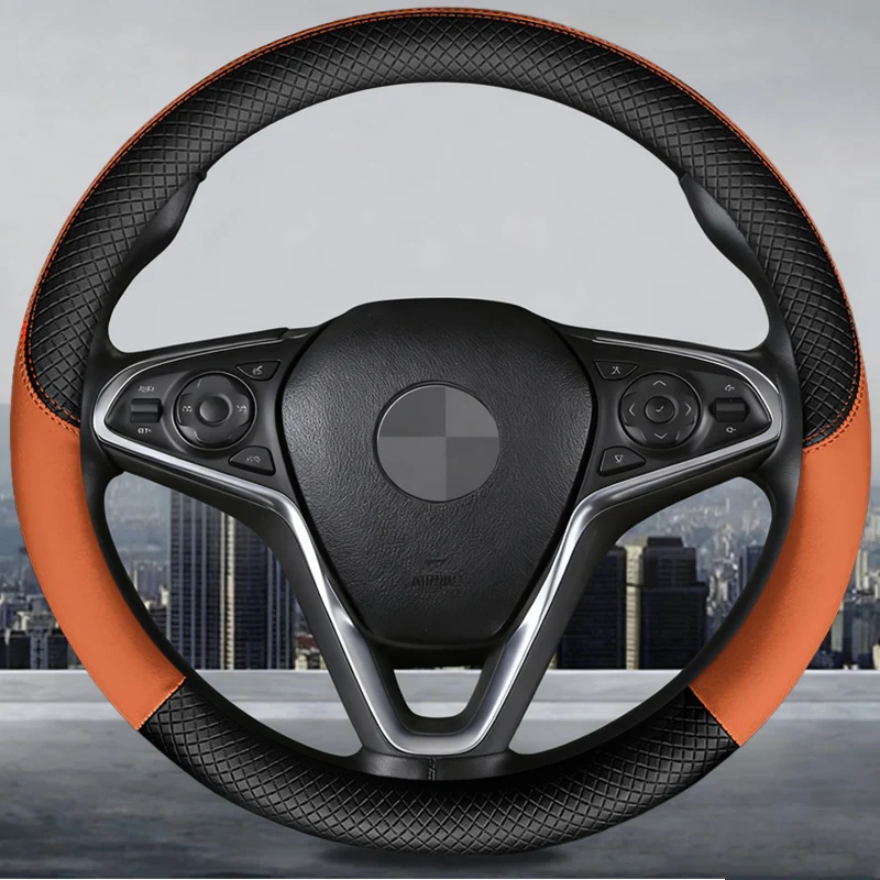 Car Steering Wheel Cover Soft Artificial Leather Braid On The Steering Wheel Of With Needle And Thread Accessories