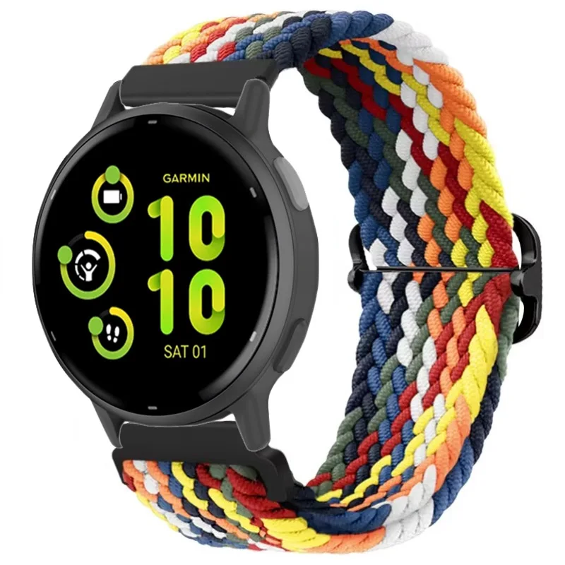 20 مللي متر 22 مللي متر النايلون مضفر سولو حلقة حزام ل Garmin Forerunner 55 965 165 265 سوار معصمه للغارمين Vivoactive 5/Active 5