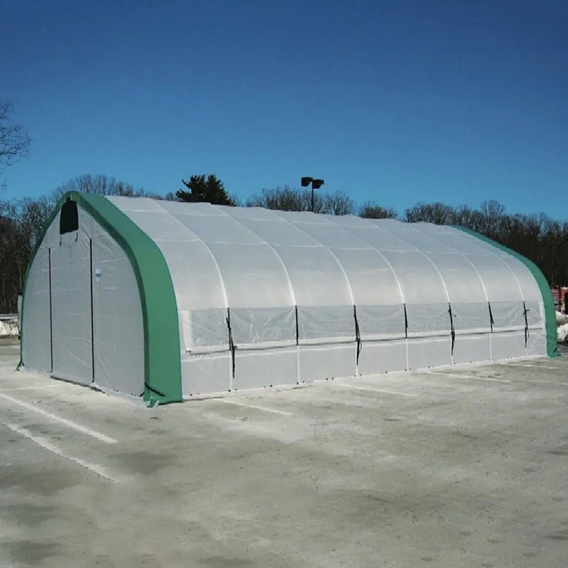 Low Cost Commercial Farming Plastic Green House Metal Frame Structure Single Span High Tunnel Agriculture Greenhouse For