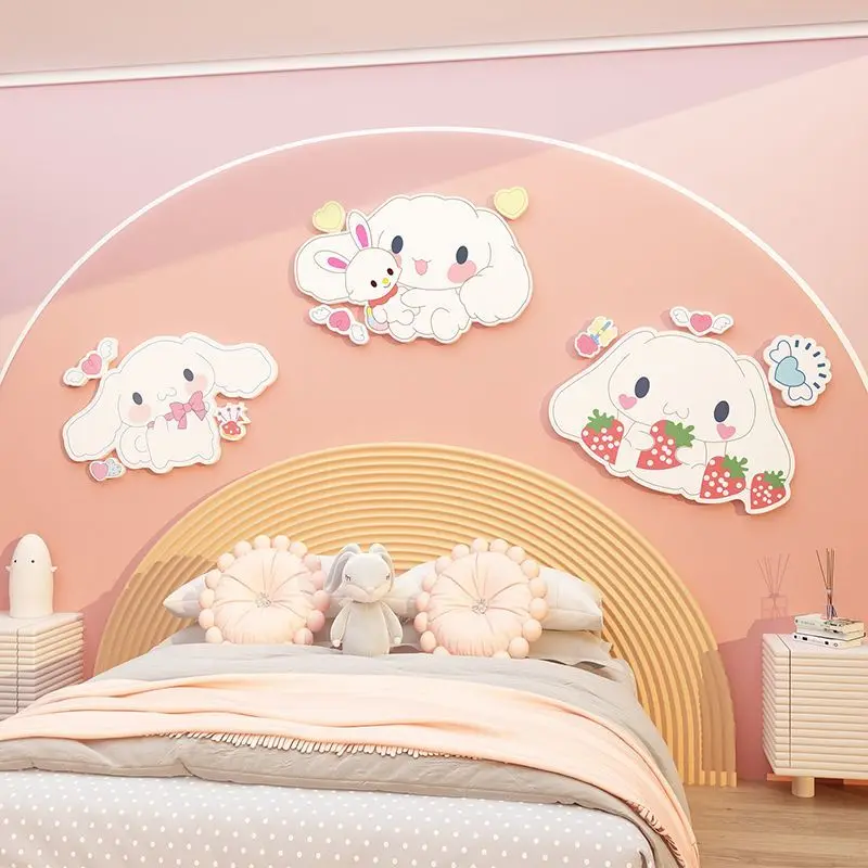 Anime Sanrio Kuromi 3D Wall Decoration Kt Board Cartoon Cinnamoroll Chevron Board Children\'s Room Door Accessories Birthday Gift