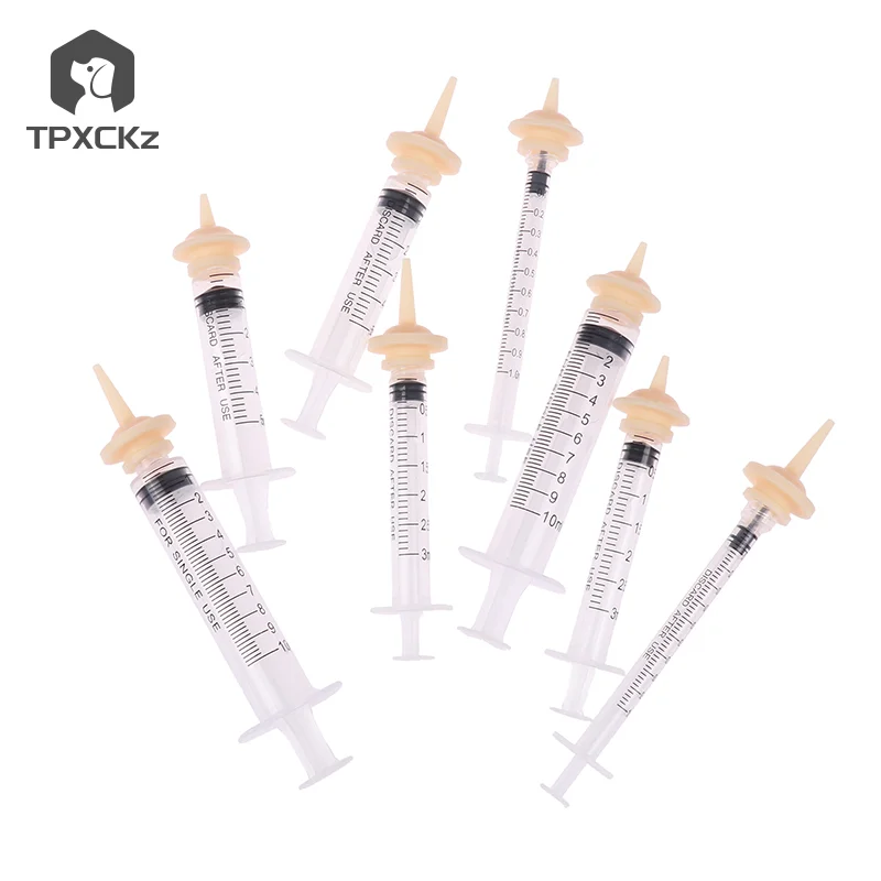 1ml/3ml/5ml/10ml Pet Feeding Nipple For Puppy Dog Cat Hamster Feeding Medicine Feeding Oral Syringe With Silicone Nipple Feeder