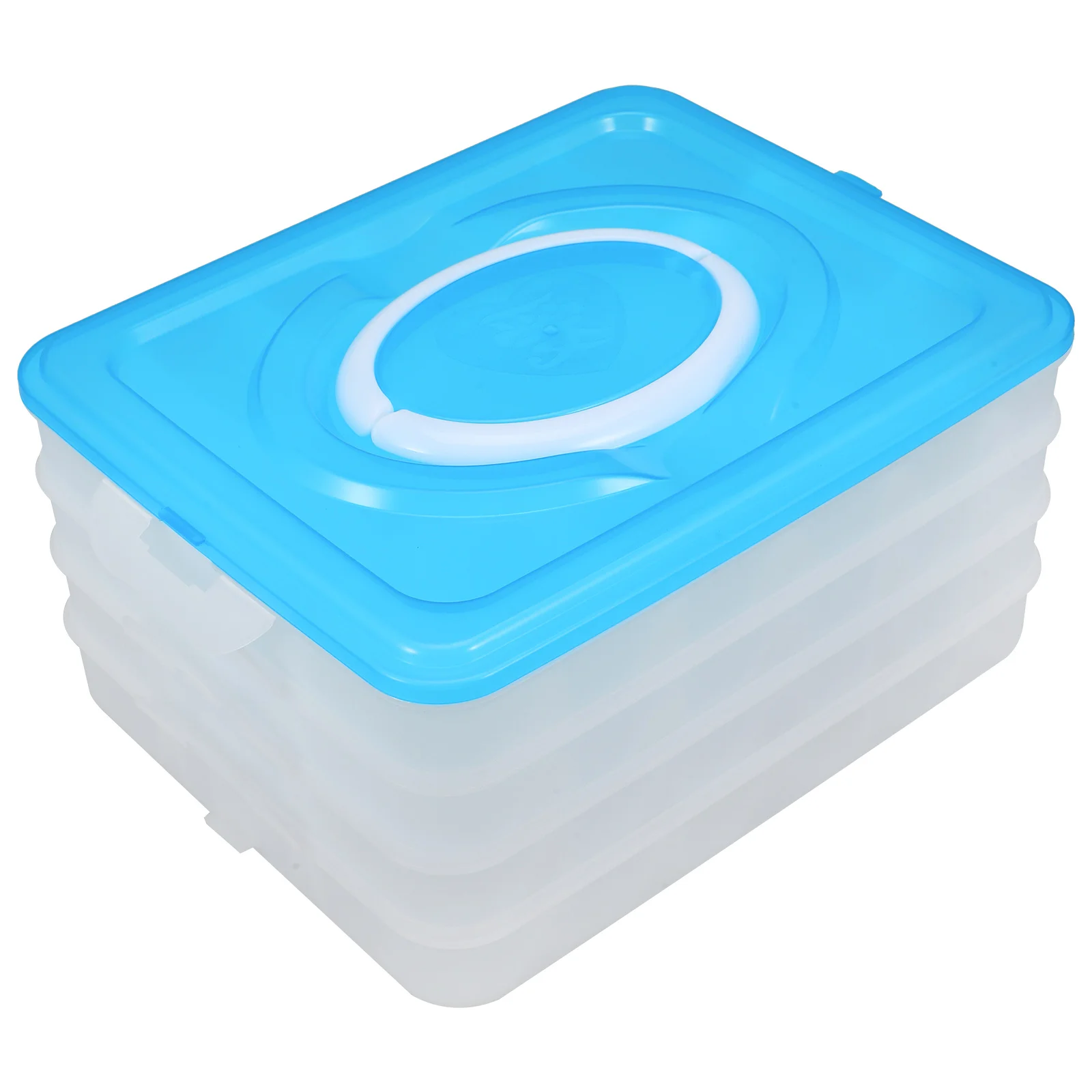 

Dumpling Storage Box 4 Layers 18 Lattices Food Grade PP Non Microwave Safe Fridge Container Preservation