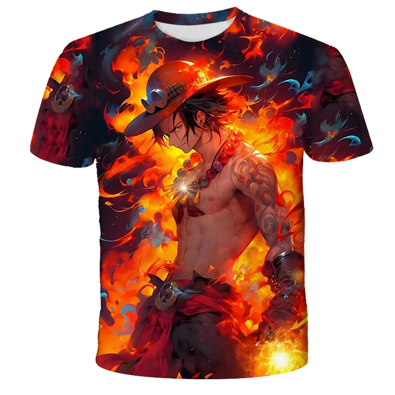 

2025 New Summer T-Shirts Kids Anime One Piece Luffy Boys Clothing Kids Boys T-Shirts Kids Summer Short Sleeve Tops Cool T-Shirts