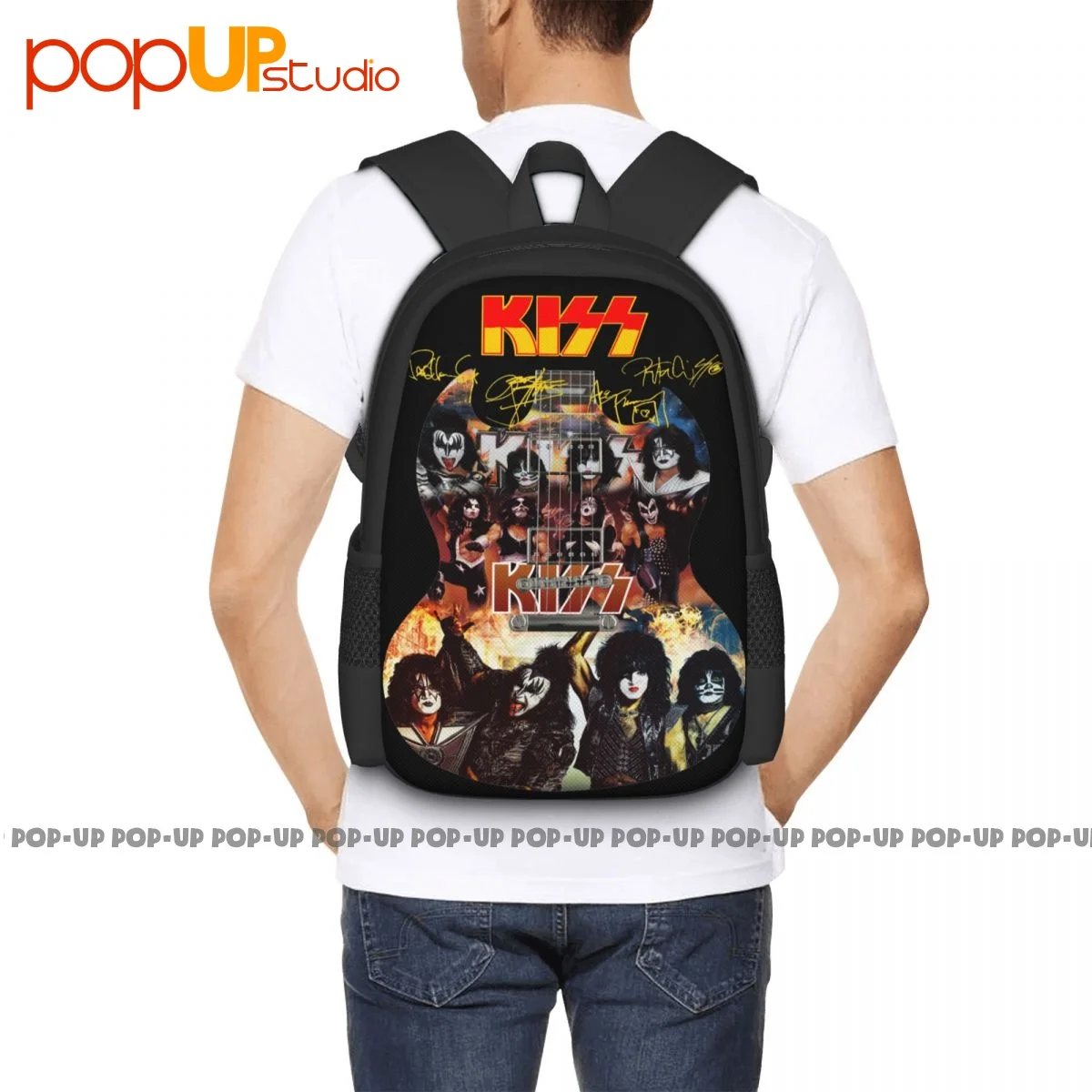 Kizz Guitar Signatures Backpack Large Capacity Fashion Softback Shopping Bag Bags For Travel