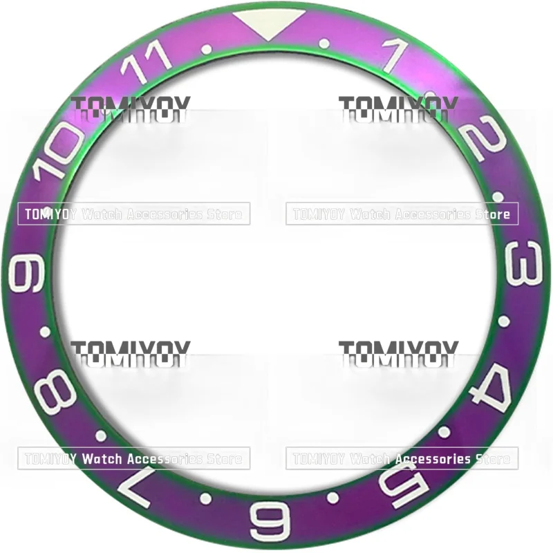38 мм темно-синий фиолетовый черный 12-часовой гальванический керамический безель с наклонной поверхностью подходит для часов SKX