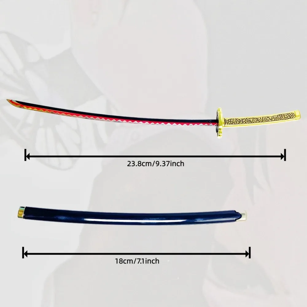 Épée Katana en métal Demon Slayer Tsugikuni Yoriichi, sabre de samouraï japonais, couteau Ninja, accessoires de Cosplay, jouet accessoire, 9.4 pouces