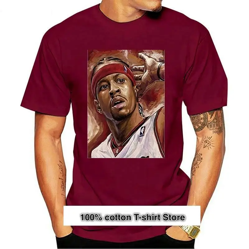 Camiseta Unisex de moda DIY para hombre, camiseta de manga corta Allen Iverson, camiseta negra divertida para hombre