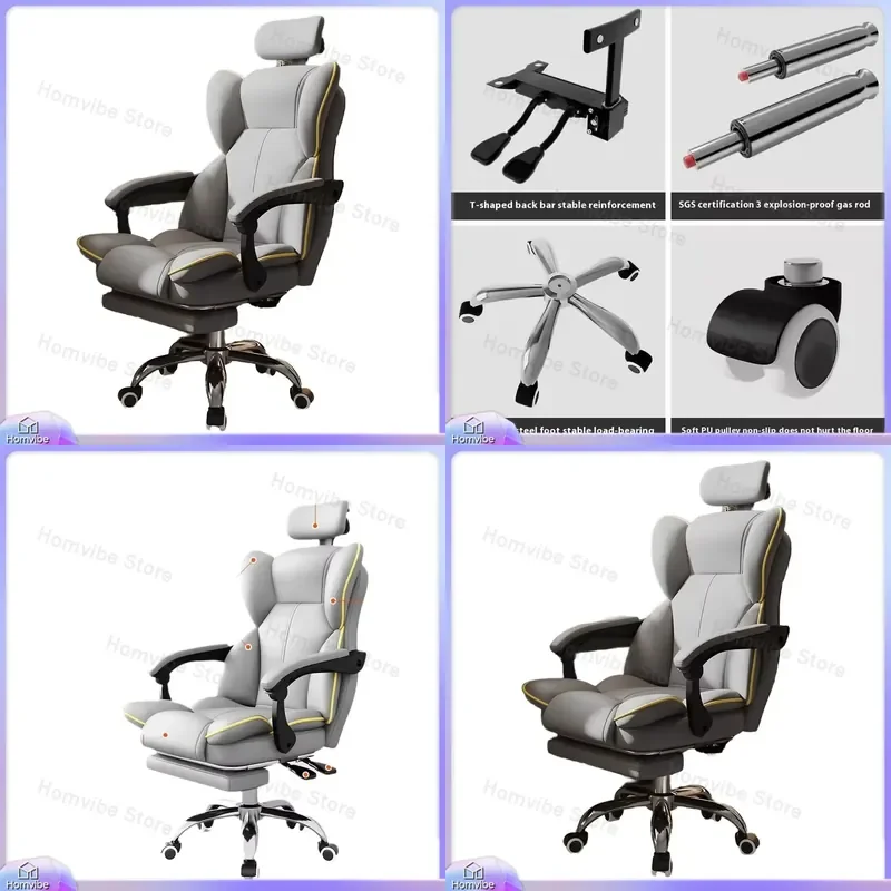 

Ergonomic Gaming Chair with Mesh Backrest and PU Leather Seat for PC Gamers Office Work Home Use Adjustable Height Reclining