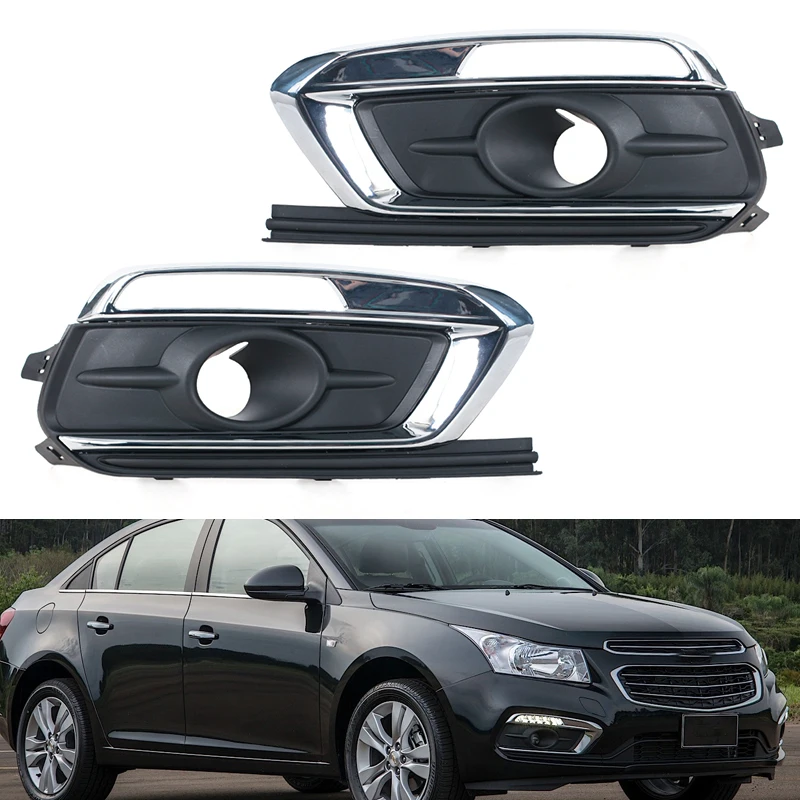 Cubierta de luz antiniebla para Chevrolet Cruze Sedan 4 puertas 2015 2016 accesorios para automóviles cubierta de lámpara antiniebla rejilla de bisel con marco cromado