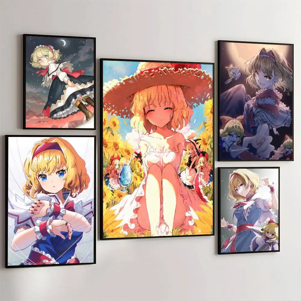 Alice Margatroid Touhou Project Poster HD Home Decor Sticky Wall Waterproof Home Living Room Bar Aesthetic Decor