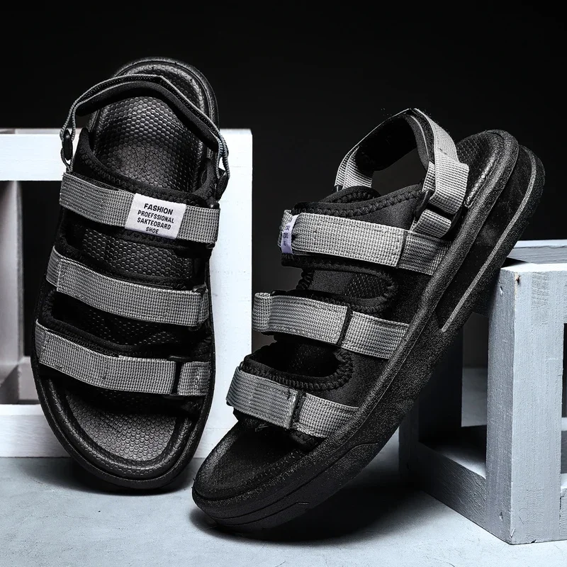 Sapatos de praia masculinos e femininos estilo casal, sandálias deslizantes de dois usos antiderrapantes, respiráveis, leves e confortáveis