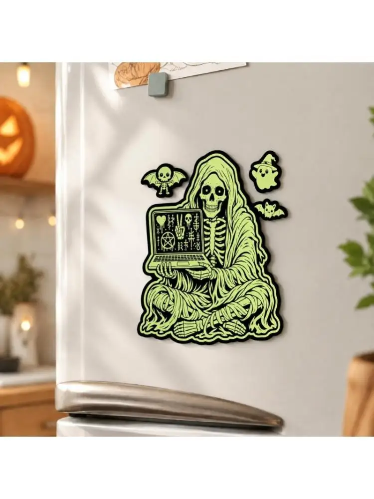 E8BD Holiday Kitchen Halloween Appliance Cover PVC 23 x 25.59 In Light-Effect Panel for Dishwasher Front Accent