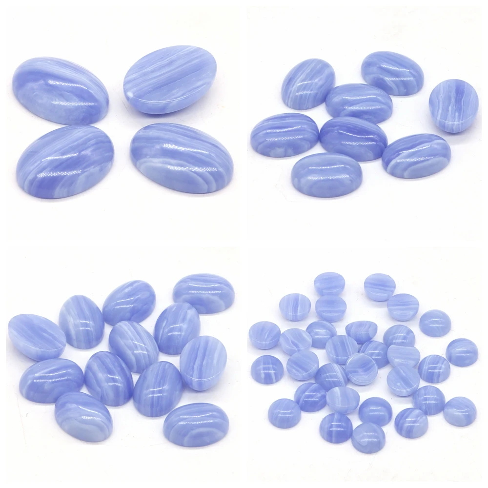 

Synthesis Round Blue Lace Agate Crystal Tumbled Bulk Gem Healing Mineral for Making Jewelry Diy Handmade Bracelets Accessories