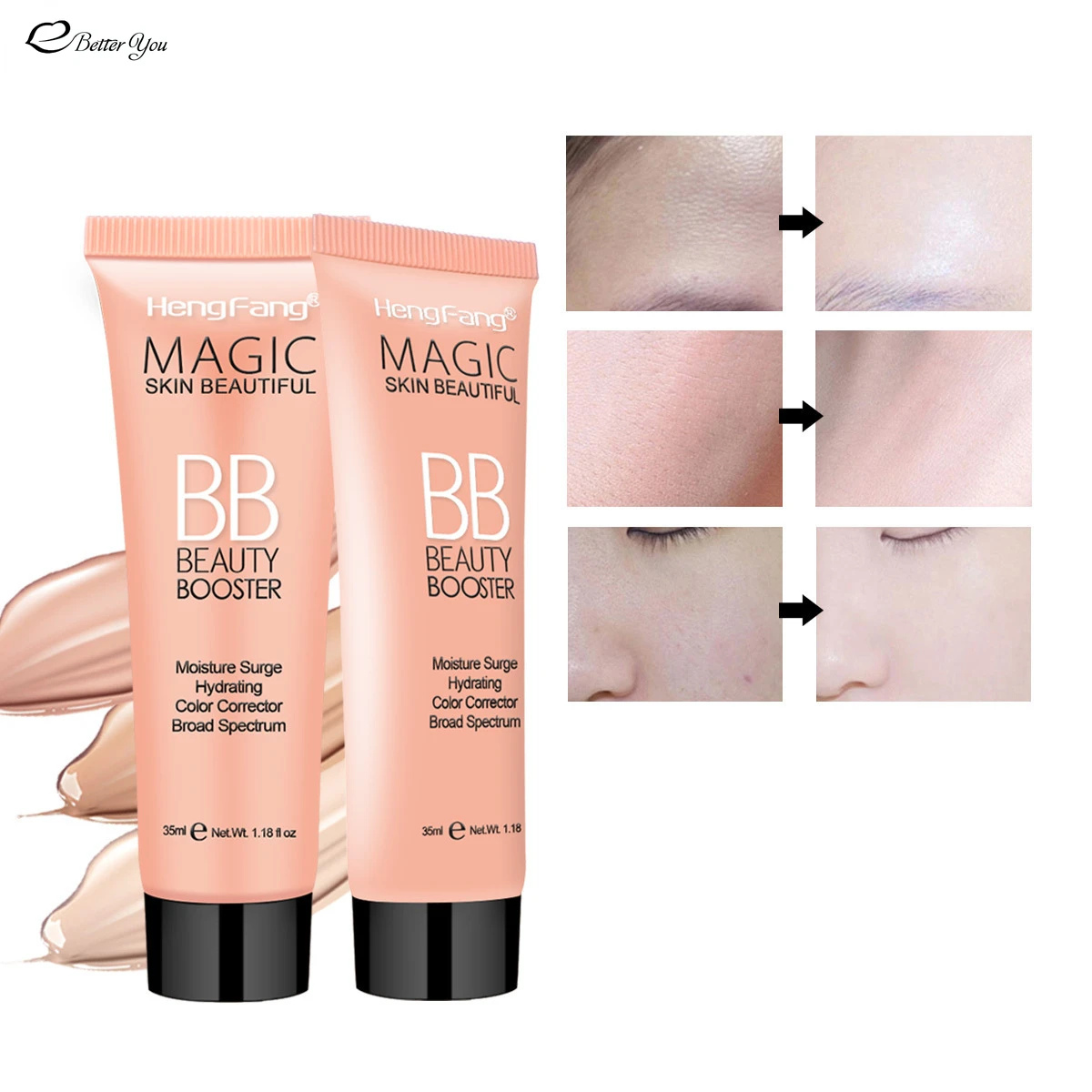 Brightening Flawless BB Cream Foundation Waterproof Isolated Concealer Moisturizing Facial Corrective High Coverage Nude Makeup