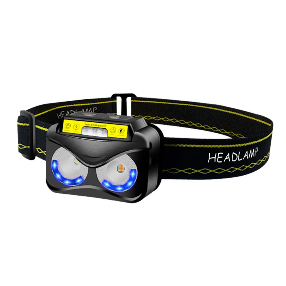 Multifunction Sensor Headlight LED Head Light USB Rechargeable Headlamp Head Torch Flashlight Waterproof for Camping Hiking