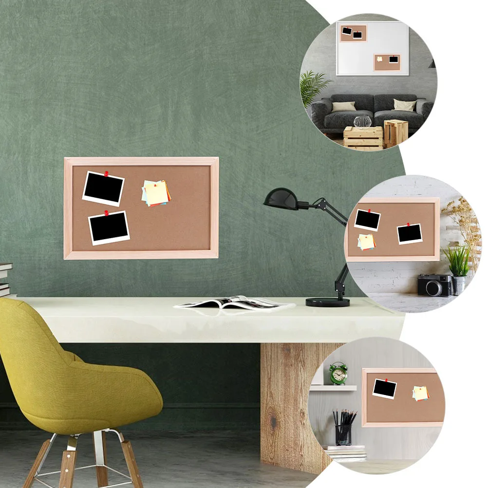 

2 set Creative Cork Set Stylish Wood Frame Bulletin Board For Home Office Wall Decoration Display Message Organizer