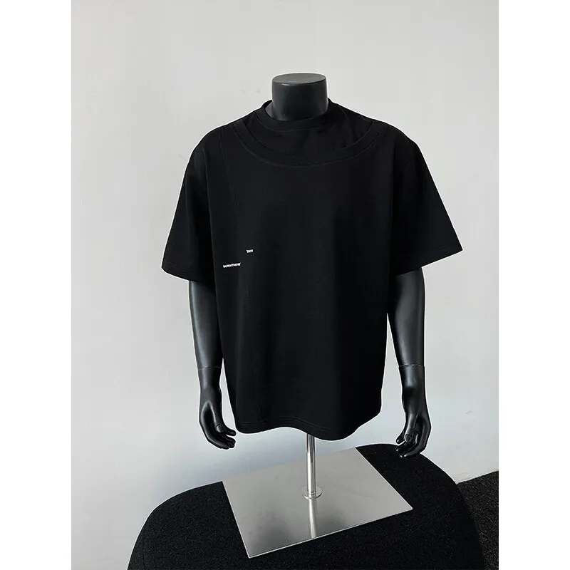 تصميم الأزياء الجديدة تي شيرت للرجال الصيف الصلبة فضفاضة قصيرة الأكمام تي شيرت عادية س الرقبة الهيب هوب الشارع الشهير تي شيرت