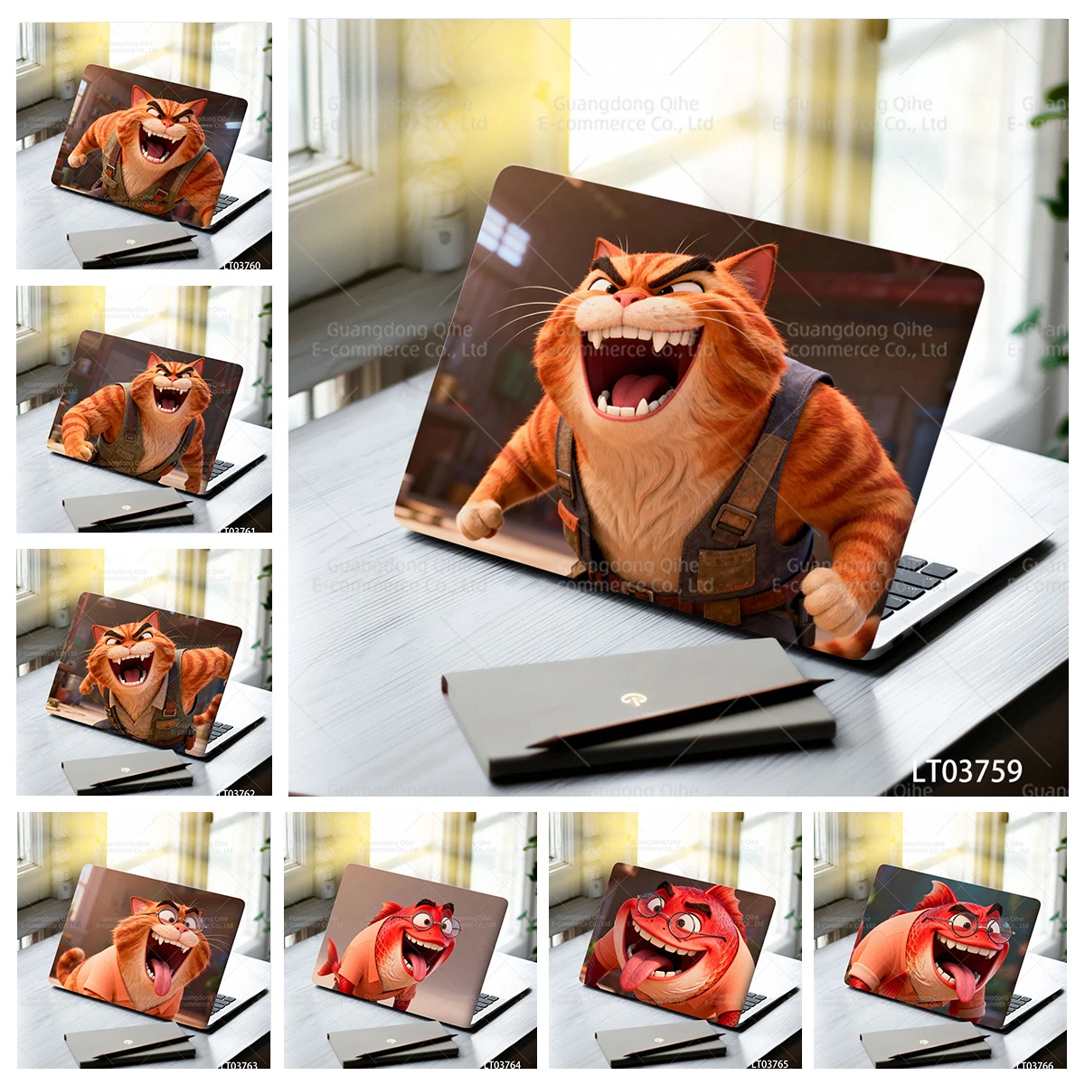 

Self-Adhesive Cartoon Animal PVC Decor Stickers, 2 Pcs Hot-Selling Decals Fit for Notebook, Scrapbook & Phone Case