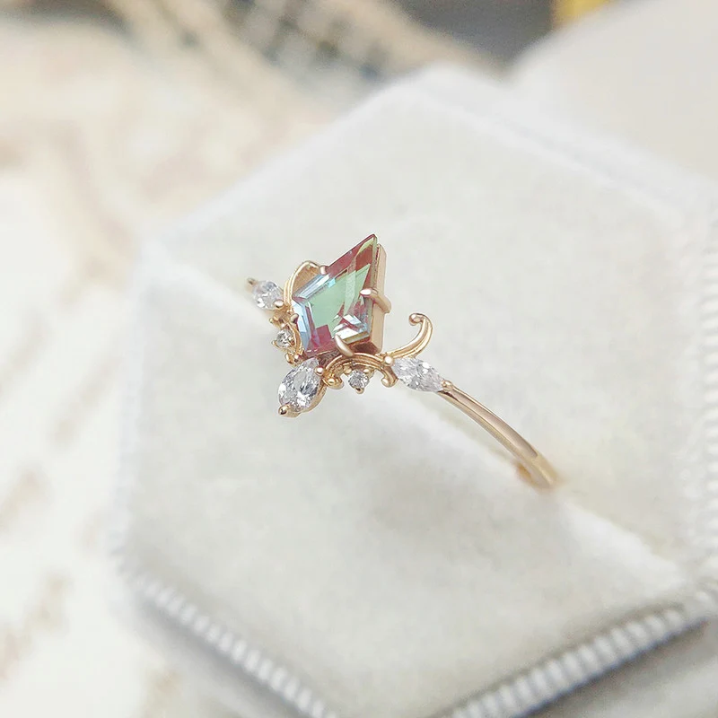 LAMOON Vintage Court Bijou Crown Ring For Women Alexandrite Ring 925 Sterling Silver Gold Plated Fine Jewelry Accessories