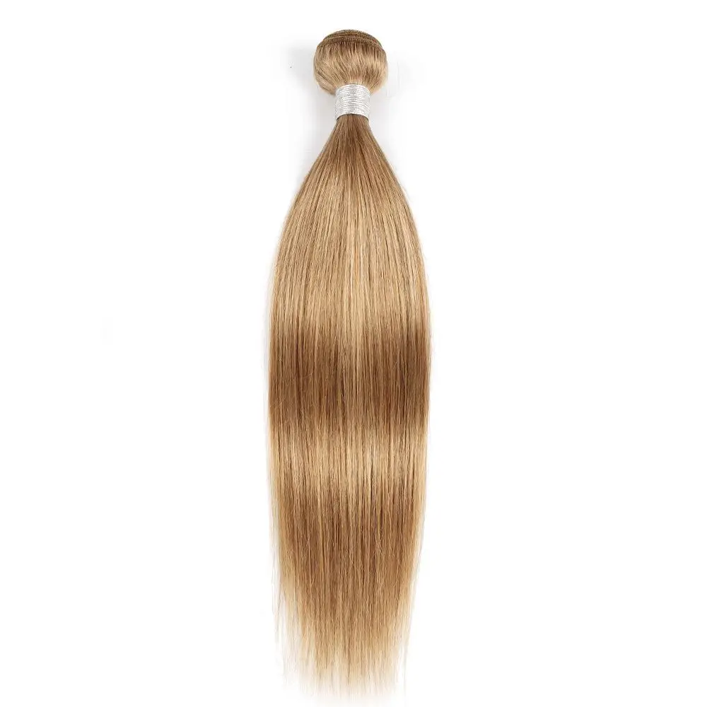 การรวมกลุ่มตรงผมมนุษย์ 613 สีบลอนด์น้ําผึ้ง # 8 Ash Blonde สีผมมนุษย์ทอผ้า 100% Remy Human Natural Hair Extensions 100g