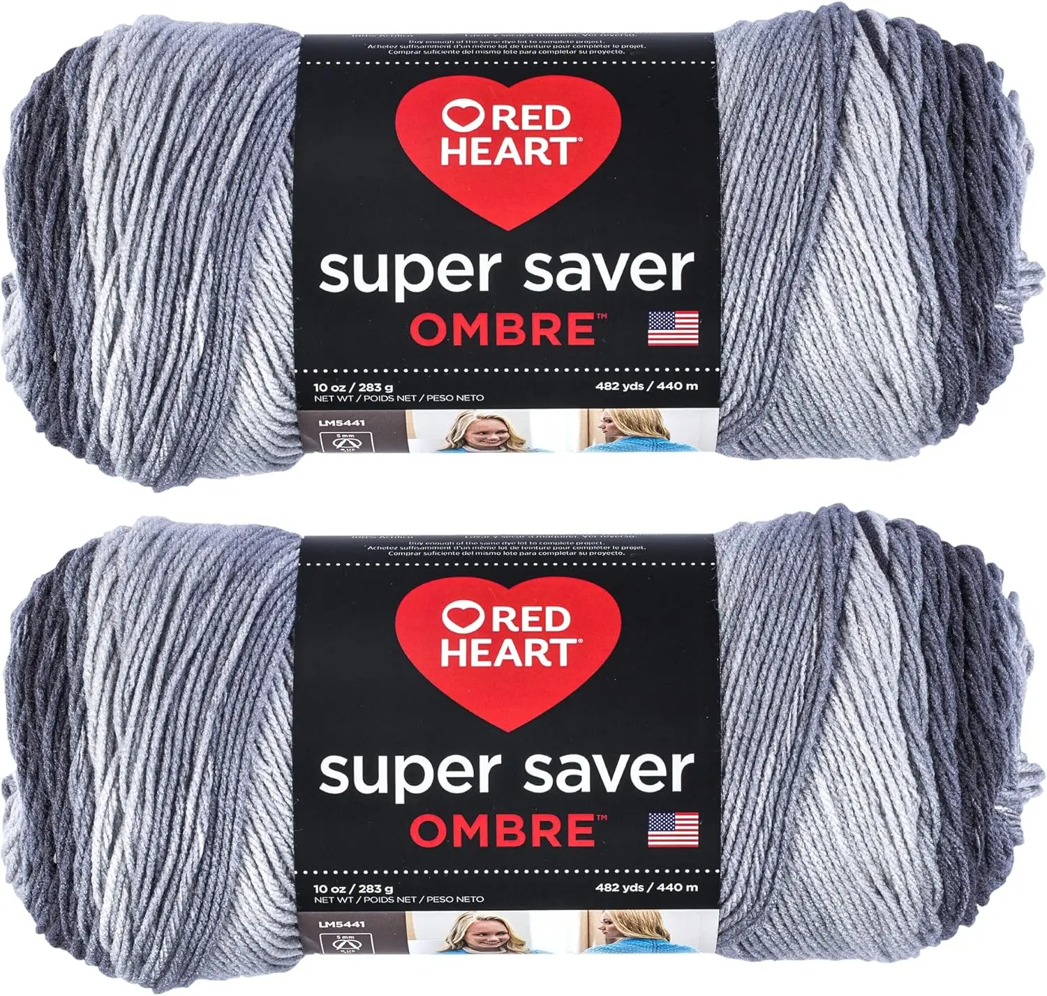 

Premium Acrylic Yarn for Knitting and Crocheting - 2 Pack, 283g Each, 482 Yards, Medium Weight