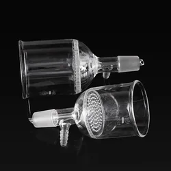 1pc Laboratory Glass Plate Filtration Funnel 30/60/100/150/250/500/1000ml Glass Buchner Porous Funnel with Branch Pipes