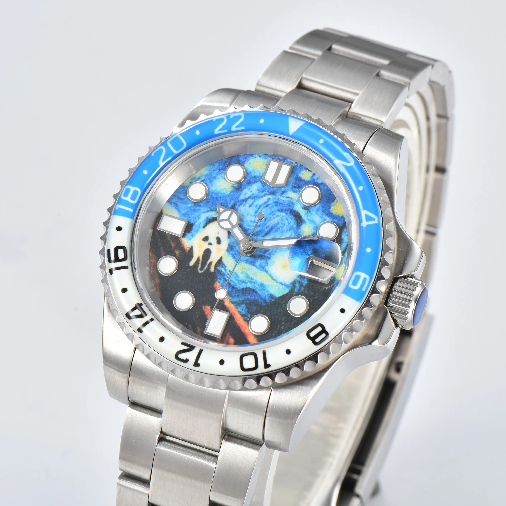 Orologio da uomo di lusso da 40 mm Orologio NH35 Orologio con luce notturna completa Orologio impermeabile con vetro zaffiro Orologio meccanico con movimento automatico