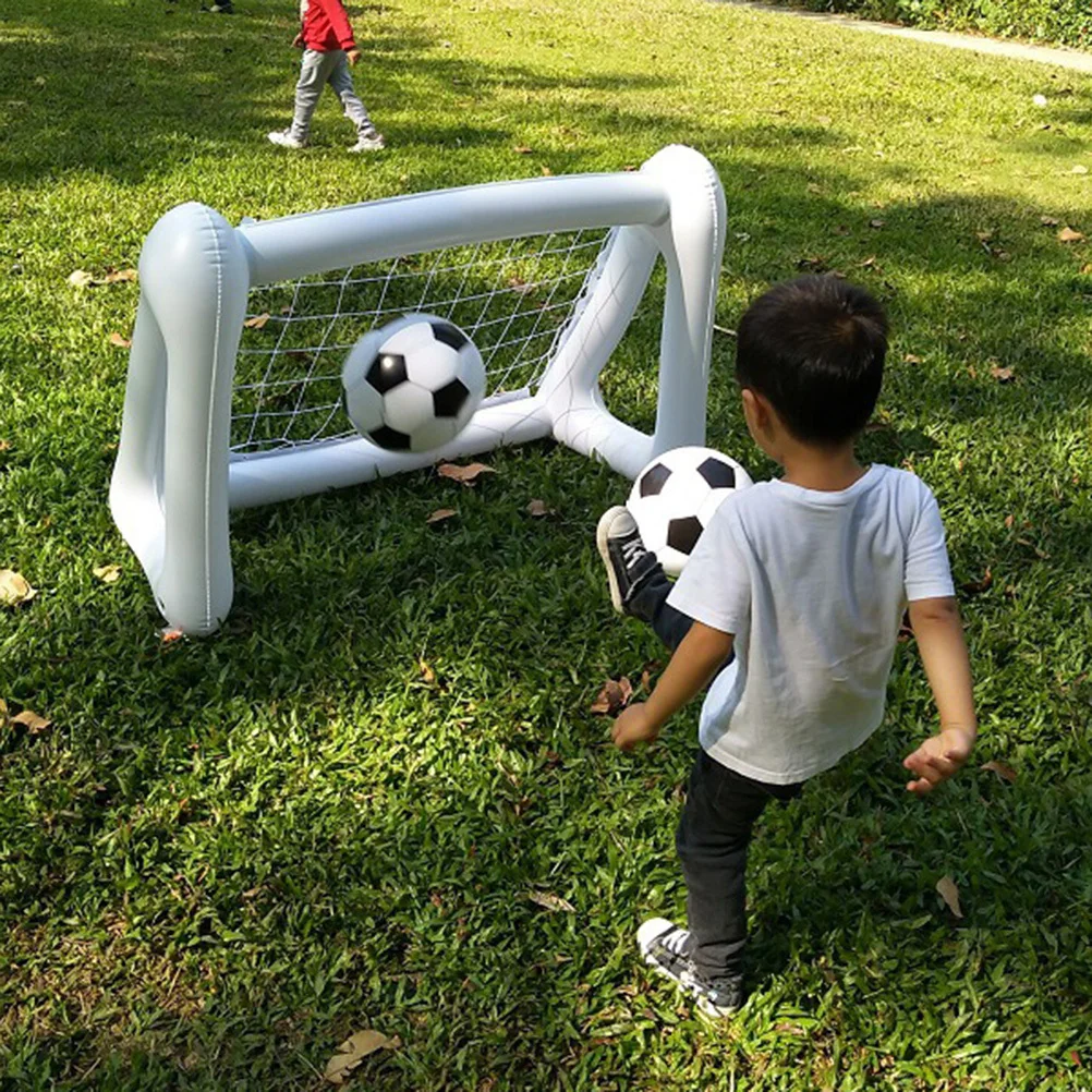 Portería de fútbol inflable de PVC, puerta de red portátil pequeña creativa para puerta de fútbol de PVC interior y exterior