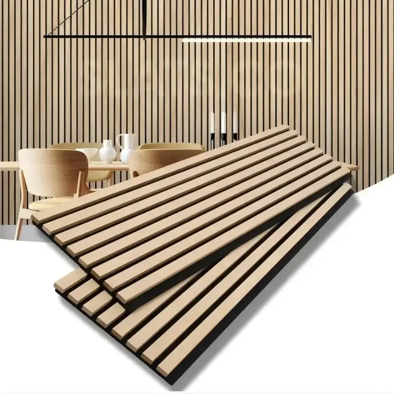 Modern Medium Density Fiberboard Wall Decorations DIY Office Home Wooden Sound-Absorbing Board for Interior Design