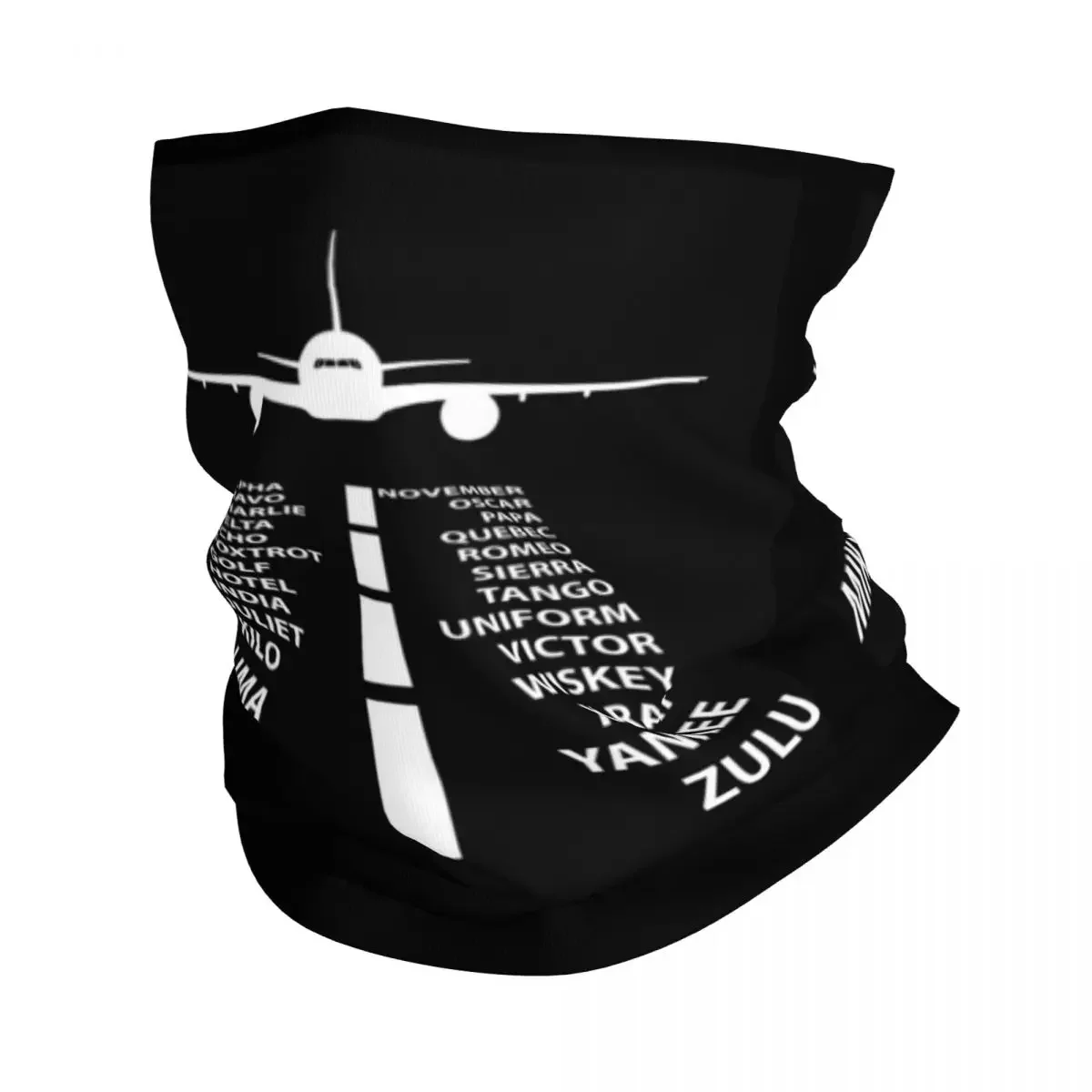 Phonetic Alphabet Pilot Airplane Funny Aviation Gift Bandana Neck Cover Printed Mask Scarf Warm Headband Cycling Unisex Adult