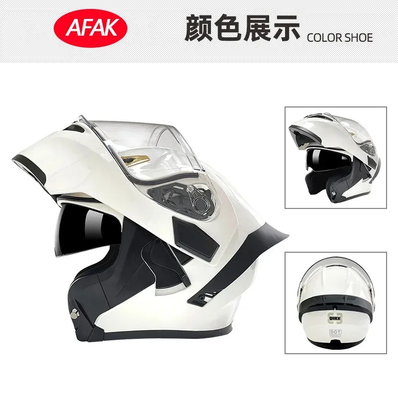 

Motorcycle helmet, male and female dual-lens flip-up helmet, full-coverage, all-season, national trend, motorcycle full helmet