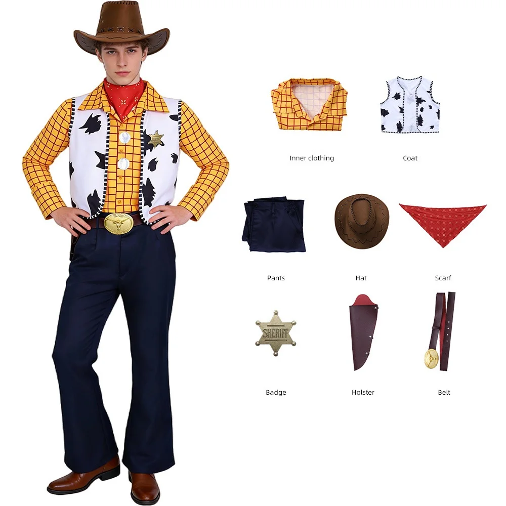 

Woody Jessie Cosplay Costume Cowboy Cowgirl Couple Suit Story Carnival Comic-Con Halloween Outfit With Hat Accessories Takerlama