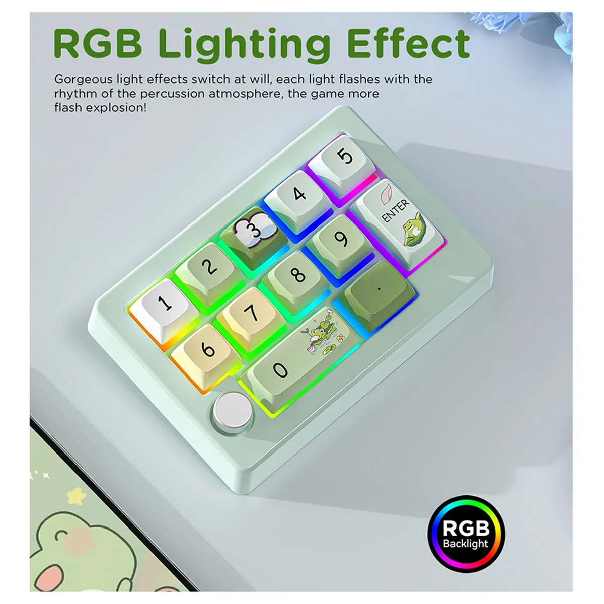 GOB-oThree-Mode لوحة المفاتيح الميكانيكية الرقمية القابلة للتبديل السريع ماكرو تعريف RGB الألعاب الميكانيكية لوحة المفاتيح مقبض الأجهزة