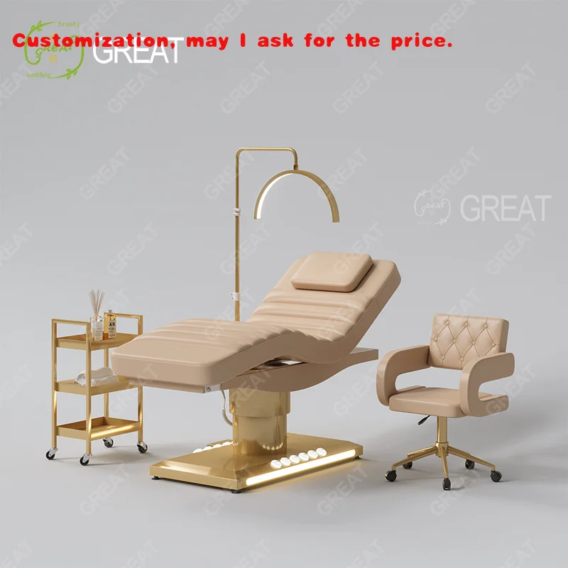 

на заказ.Профессиональная мебель для салона красоты, массажная косметическая кровать, роскошная современная терапевтическая кровать для салона с сундуком ног