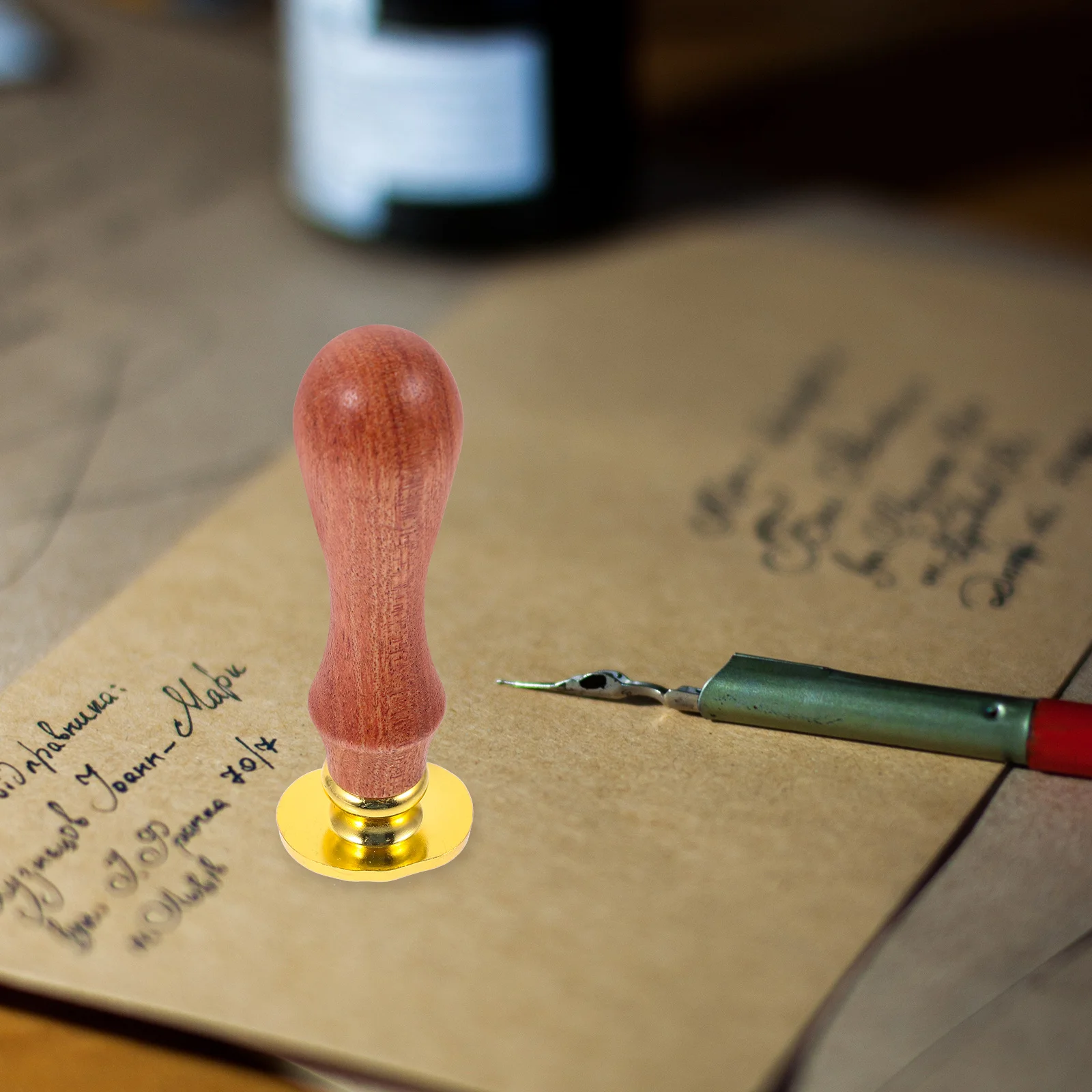 

Wooden Handle Wax Seal Stamp for Envelopes Invitations Vintage Letter Sealing Craft DIY Wedding Christmas Gift Packaging